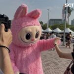 高雄世运外粉红海涌现 超巨大Labubu成黑粉熱潮焦點